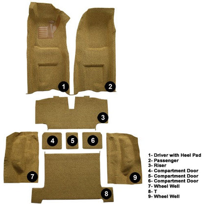 1968 Chevrolet Corvette 4spd Complete with Pad Loop Molded Replacement Carpet Kit - 9-Piece - product details image 5