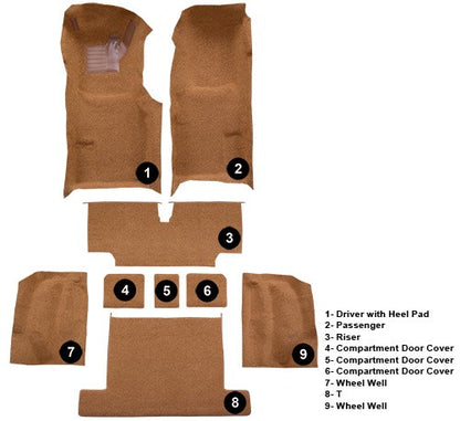 1976 Chevrolet Corvette Complete with Pad Loop Molded Replacement Carpet Kit - 9-Piece - product details image 5