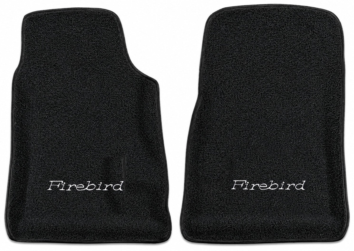 1967-69 Pontiac Firebird Premium Contour Floor Mats with Embroidered Logo Choices Front - 2-Piece - product details image 10
