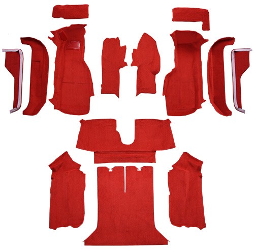 1988-1989 Chevrolet Corvette Coupe Complete with Pad Cutpile Molded Replacement Carpet Kit - 14-Piece - product details image