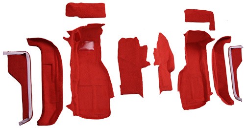 1988-1989 Chevy Corvette Front Set Cutpile Molded Replacement Carpet Kit w/ Mass Backing - 10-Piece - product details image 3