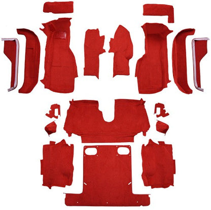 1988-1989 Chevy Corvette Convertible Complete w/ Pad Cutpile Molded Replacement Carpet Kit - 18-Piece - product details image
