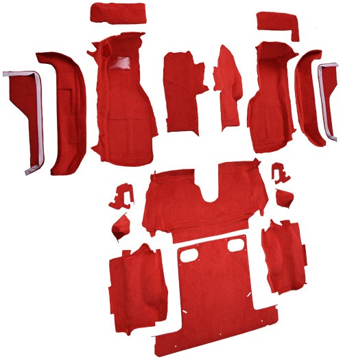 1988-1989 Chevy Corvette Convertible Complete w/ Pad Cutpile Molded Replacement Carpet Kit - 18-Piece - product details image