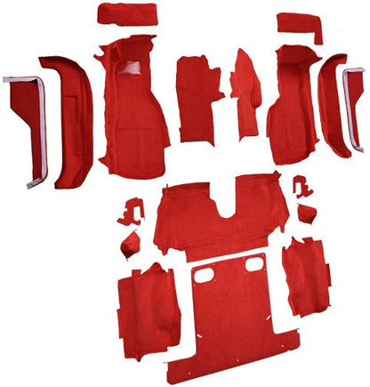 1988-1989 Chevy Corvette Convertible Complete w/ Pad Cutpile Molded Replacement Carpet Kit - 18-Piece - product details image