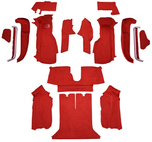1990-1993 Chevy Corvette Coupe w/ 2 Dr Cutpile Replacement Carpet Kit w/ Mass Backing - 16-Piece - product details image 2
