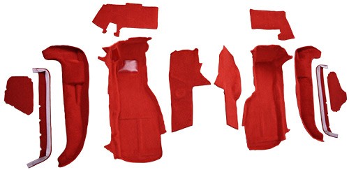 1990-1993 Chevy Corvette Front Set Cutpile Molded Replacement Carpet Kit w/ Mass Backing - 12-Piece - product details image 3