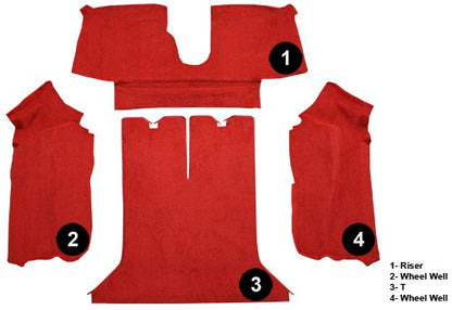 1990-1993 Chevy Corvette Coupe w/ 2 Dr Latches Rear w/ Pad Cutpile Replacement Carpet Kit - 4-Piece - product details image 4