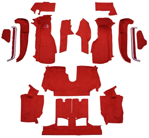 1990-1993 Chevy Corvette Conv w/ 2 Dr Latches Complete w/ Cutpile Replacement Carpet Kit - 16-Piece - product details image 2