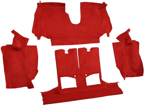1990-1993 Chevy Corvette Conv w/ 2 Dr Latches Cutpile Replacement Carpet Kit w/ Mass Backing - 4-Piece - product details imag
