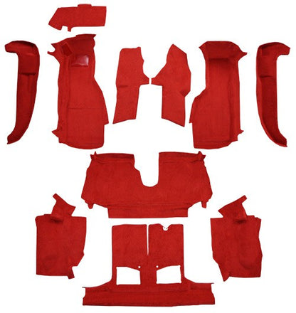 1994-1996 Chevy Corvette Conv w/ Pad w/o Door Panels Cutpile Molded Replacement Carpet Kit - 11-Piece - product details image
