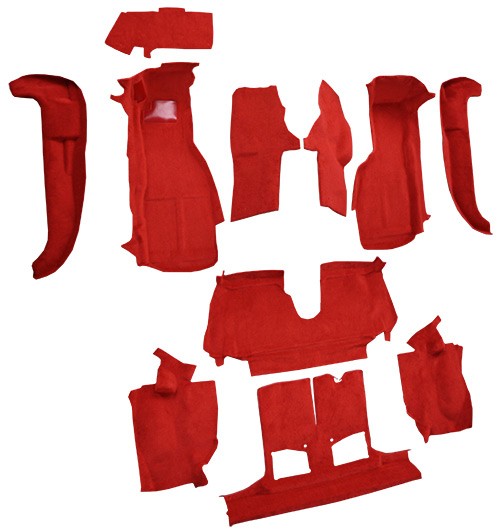 1994-1996 Chevy Corvette Conv w/o Dr Panels Truvette Replacement Carpet Kit w/ Mass Backing - 11-Piece - product details imag