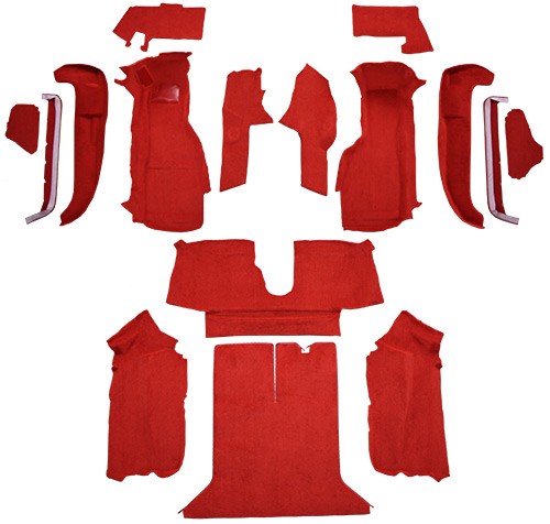 1992-1993 Chevy Corvette Coupe w/ 1 Dr Latch Cutpile Replacement Carpet Kit w/ Mass Backing - 16-Piece - product details imag