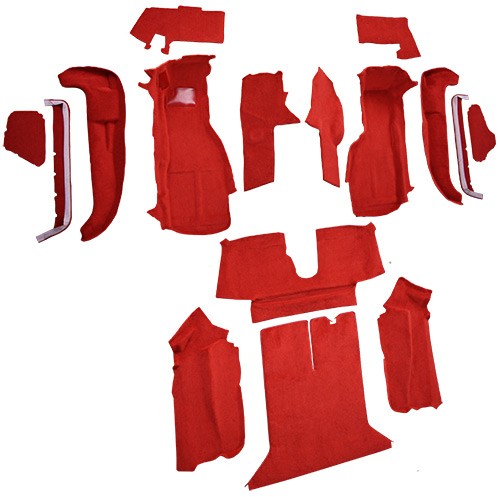 1992-1993 Chevy Corvette Coupe w/ 1 Dr Latch Cutpile Replacement Carpet Kit w/ Mass Backing - 16-Piece - product details imag
