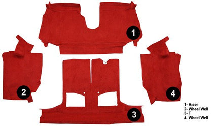 1992-1993 Chevy Corvette Conv w/ 1 Dr Latch Cutpile Replacement Carpet Kit w/ Mass Backing - 4-Piece - product details image 