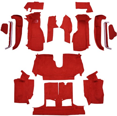 1992-1993 Chevy Corvette Conv w/ 1 Dr Latch Cutpile Replacement Carpet Kit w/ Mass Backing - 16-Piece - product details image