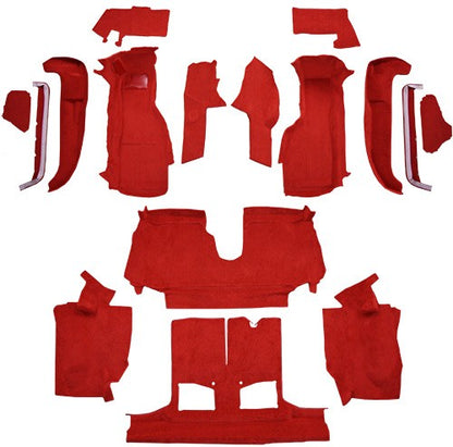 1992-1993 Chevy Corvette Conv w/ 1 Dr Latch Cutpile Replacement Carpet Kit w/ Mass Backing - 16-Piece - product details image