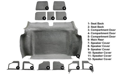 1978 Chevrolet Corvette Rear Cutpile Molded Replacement Carpet Kit - 12-Piece - product details image 4