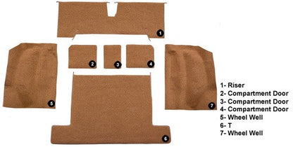 1977 Chevrolet Corvette Rear without Pad Cutpile Molded Replacement Carpet Kit - 7-Piece - product details image 4