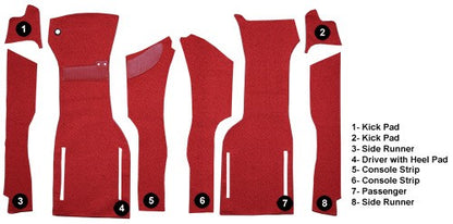 1964 Chevrolet Corvette Front No Pad Loop Replacement Carpet Kit - 8-Piece - product details image 5