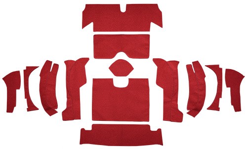 1963 Chevrolet Corvette Roadster Rear with 36 Gallon Tank Foam Loop Replacement Carpet Kit - 13-Piece - product details image