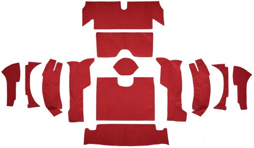 1964 Chevrolet Corvette Roadster Rear with 36 Gallon Tank Foam Loop Replacement Carpet Kit - 13-Piece - product details image