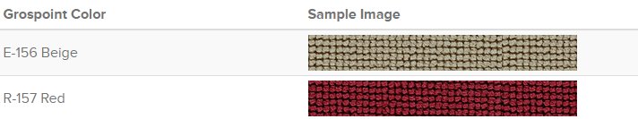 1954 C1 Corvette Complete Carpet Set Red or Beige Grospoint
