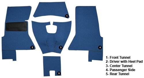 1958 C1 Corvette Complete Carpet Set Foam Loop