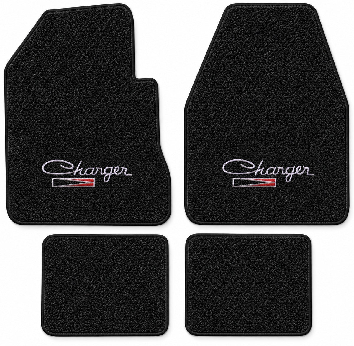 1971-1973 Dodge Charger 4spd Loop Floor Mats with Embroidered Logo Choices - 4-Piece - product details image 15