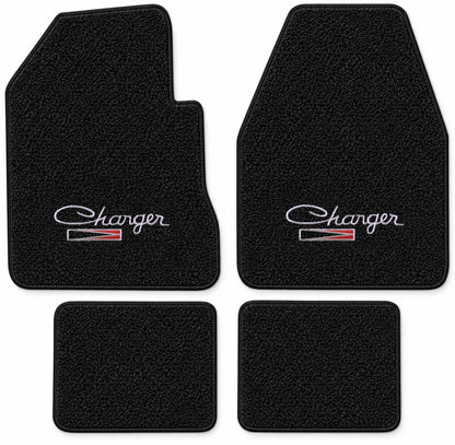 1971-1973 Dodge Charger 4spd Loop Floor Mats with Embroidered Logo Choices - 4-Piece - product details image 15