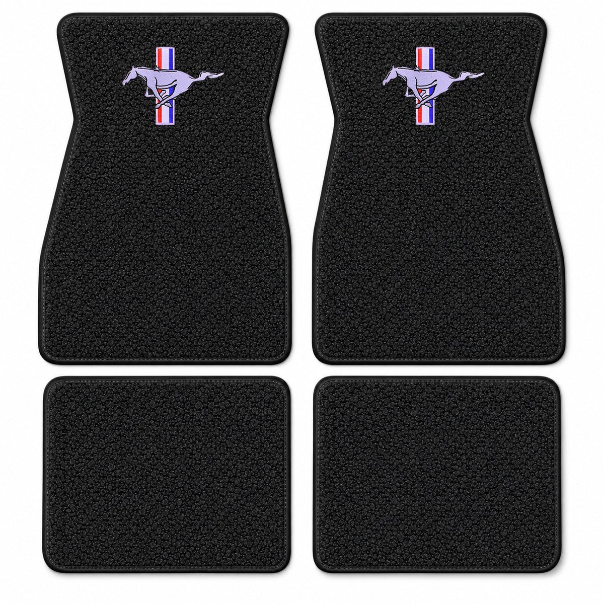 1964-1968 Ford Mustang Loop Floor Mats with Embroidered Logo Choices - 4-Piece - product details image 15