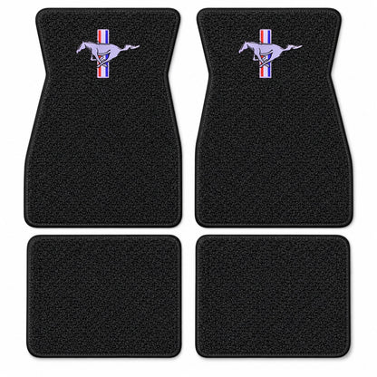 1964-1968 Ford Mustang Loop Floor Mats with Embroidered Logo Choices - 4-Piece - product details image 15