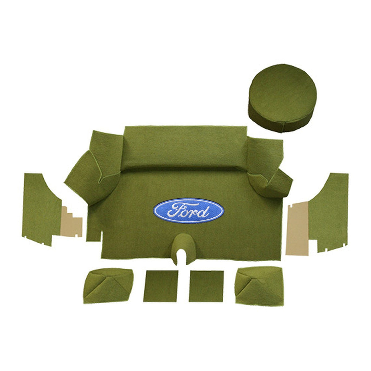 1969-1970 Ford Mustang Fastback Nylon Trunk Kit with Boards - 8-Piece - product details image 13