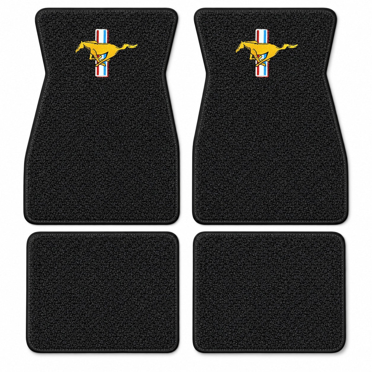 1964-1968 Ford Mustang Loop Floor Mats with Embroidered Logo Choices - 4-Piece - product details image 18