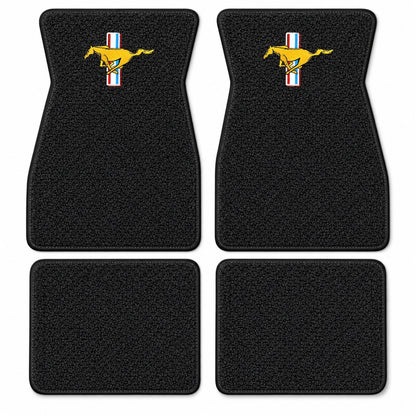 1964-1968 Ford Mustang Loop Floor Mats with Embroidered Logo Choices - 4-Piece - product details image 18