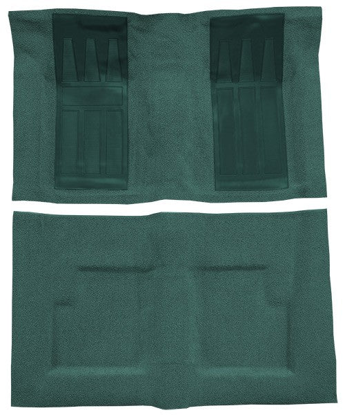 1969-1971 Ford Torino GT 2DR Conv Auto w/ 2 Aqua Inserts Loop Molded Replacement Carpet Kit - 2-Piece - product details image