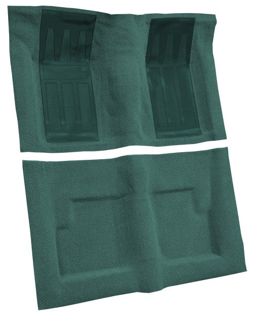 1969-1971 Ford Torino GT 2DR Conv Auto w/ 2 Aqua Inserts Loop Molded Replacement Carpet Kit - 2-Piece - product details image
