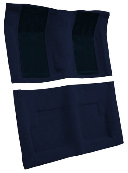 1969 Ford Torino GT 2DR Conv 4spd w/ 2 Dark Blue Inserts Loop Molded Replacement Carpet Kit - 2-Piece - product details image