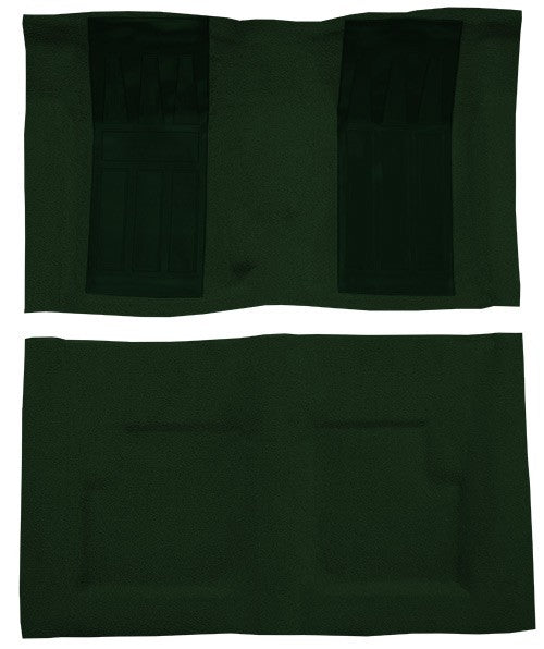 1969 Ford Torino GT 2DR Conv 4spd w/ 2 Dark Green Inserts Loop Molded Replacement Carpet Kit - 2-Piece - product details imag