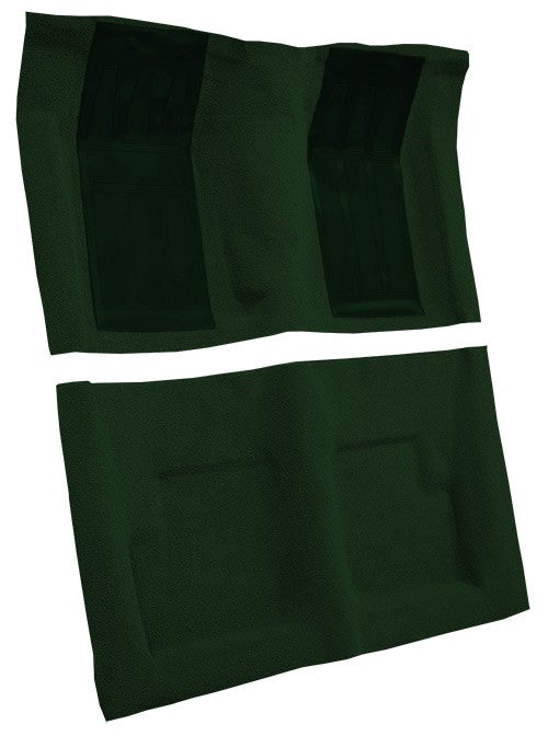 1969 Ford Torino GT 2DR Conv 4spd w/ 2 Dark Green Inserts Loop Molded Replacement Carpet Kit - 2-Piece - product details imag