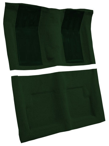 1969 Ford Torino GT 2DR Conv 4spd w/ 2 Dark Green Inserts Loop Molded Replacement Carpet Kit - 2-Piece - product details imag