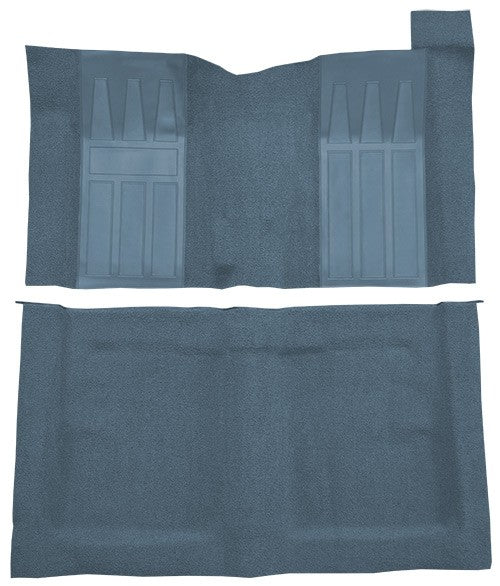 1969 Ford Torino GT 2DR HT/FB 4spd w/ 2 Medium Blue Ins Loop Molded Replacement Carpet Kit - 2-Piece - product details image 