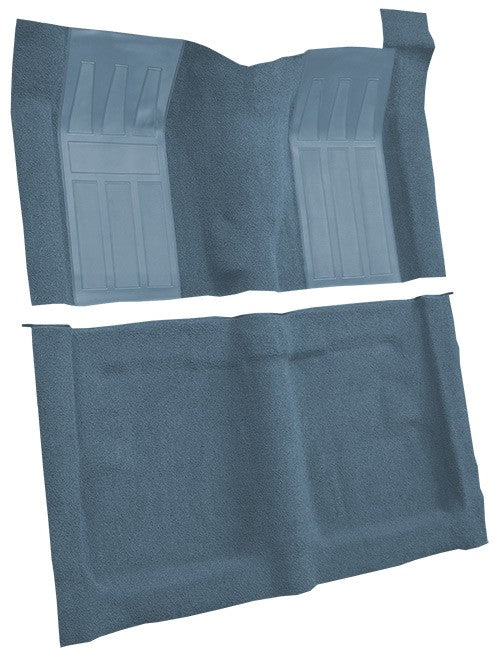 1969 Ford Torino GT 2DR HT/FB 4spd w/ 2 Medium Blue Ins Loop Molded Replacement Carpet Kit - 2-Piece - product details image 