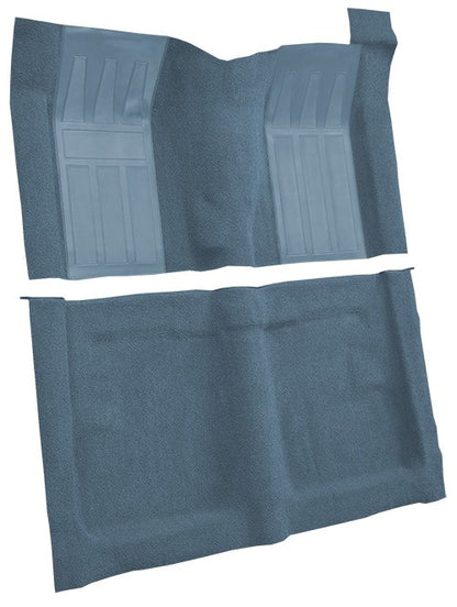 1969 Ford Torino GT 2DR HT/FB 4spd w/ 2 Medium Blue Ins Loop Molded Replacement Carpet Kit - 2-Piece - product details image 