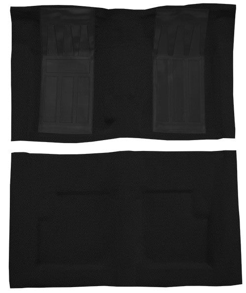 1970-1971 Ford Torino GT 2DR Conv 4spd w/ 2 Black Inserts Loop Molded Replacement Carpet Kit - 2-Piece - product details imag