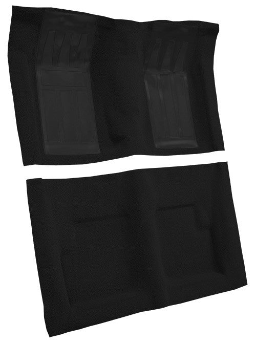 1970-1971 Ford Torino GT 2DR Conv 4spd w/ 2 Black Inserts Loop Molded Replacement Carpet Kit - 2-Piece - product details imag