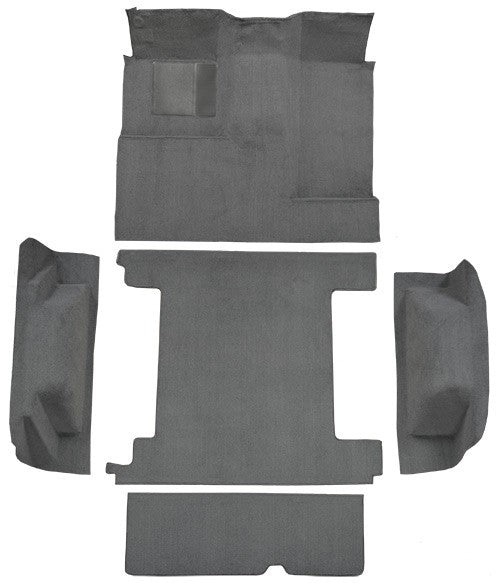 1966-1973 Ford Bronco 2 Tanks Complete w/ Tailgate Lock Loop Molded Replacement Carpet Kit - 5-Piece - product details image 