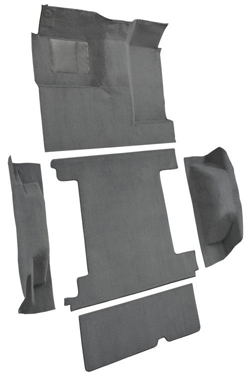 1966-1973 Ford Bronco 2 Tanks Complete w/ Tailgate Lock Loop Molded Replacement Carpet Kit - 5-Piece - product details image 