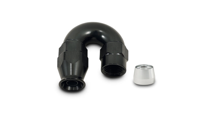 Vibrant Performance 28804 180 Degree High Flow Hose End Fitting for PTFE Lined Hose, -4AN
