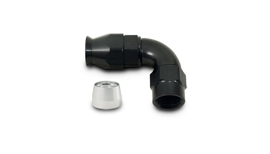 Vibrant Performance 90 Degree High Flow Hose End Fitting for PTFE Lined Hose, -8AN