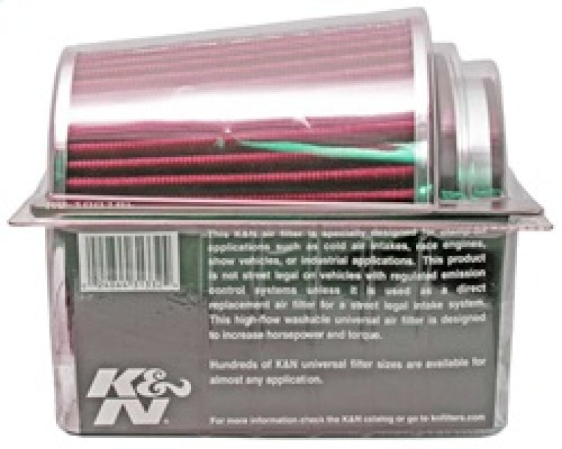 K&N 3" to 4" Round Tapered Universal Air Intake Cone Filter Chrome Truck/Car/SUV